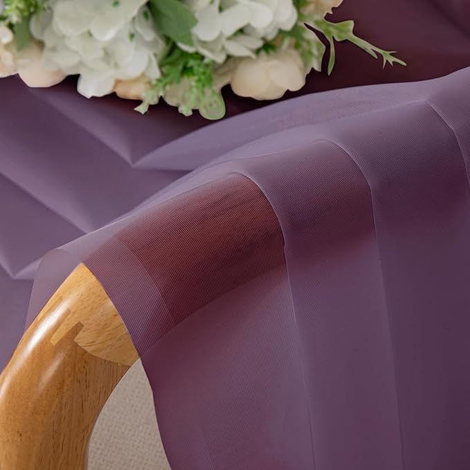 OWENIE Sheer Curtains 72 Inches Long 2 Panels Set, Transparent Light Filtering Plam Sheer Curtain Rod Pocket Clear Drapes for Living Room Bedroom Window Sliding Glass Door, Each 42 x 72 Inch, Plam