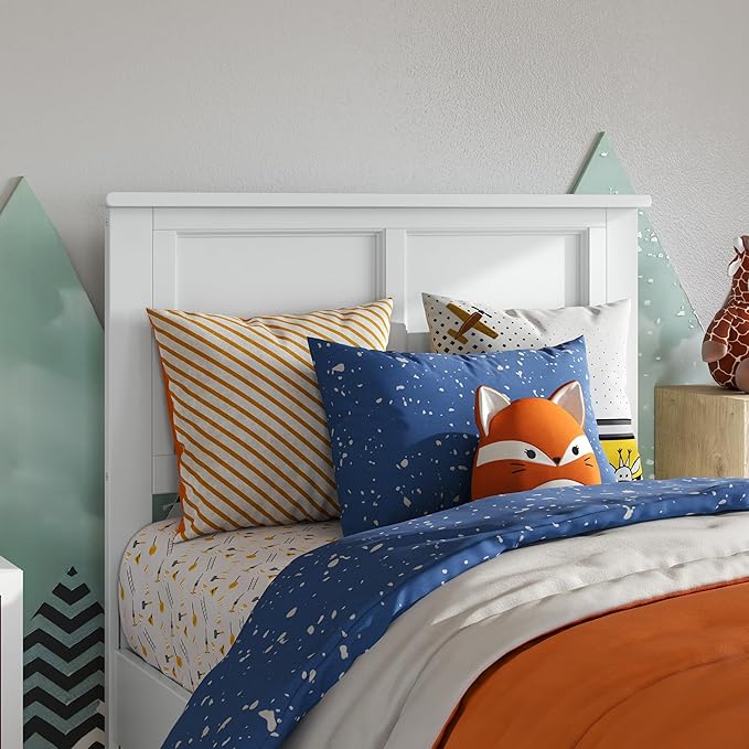 AFI, Madison Twin Solid Wood Panel Headboard with Attachable Charger, White