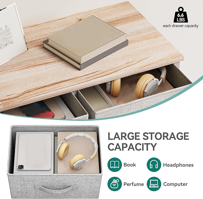 YITAHOME Dresser with 9 Drawers - Fabric Storage Tower, Organizer Unit for Room, Living Room, Hallway, Closets - Sturdy Steel Frame, Wooden Top & Easy Pull Fabric Bins (Light Gray)