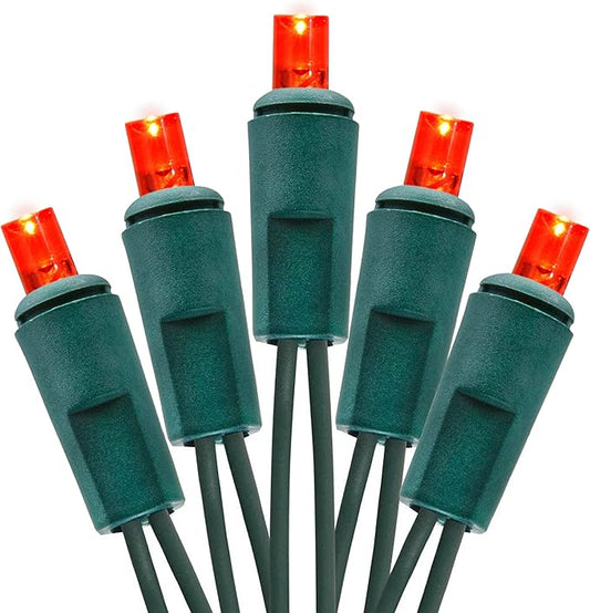 Holiday Essence Essence LED Mini Christmas Lights Set, 60 5mm Red String Lights, Green Wire, for Indoor Outdoor Décor, Valentines, Home, Wedding, Patio, Garden Decorations, UL Certified