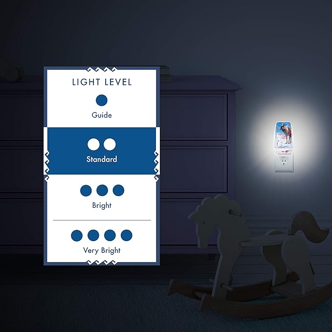 Disney Frozen 45830 LED Night Light, Olaf and Sven, Plug-in, Dusk-to-Dawn Sensor, Girl's Room Decor, UL-Certified, Ideal for Bedroom, Nursery, Bathroom, Kid's Playroom