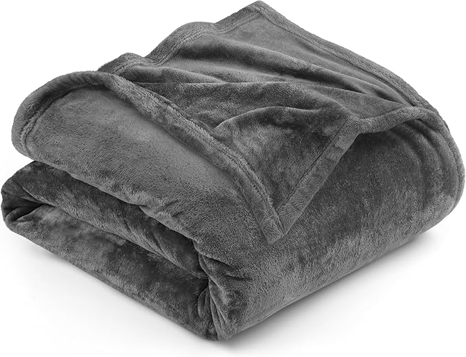 Utopia Bedding Fleece Blanket Twin Size Grey 300GSM Luxury Anti-Static Fuzzy Soft Microfiber Bed Blanket (90x66 Inch)