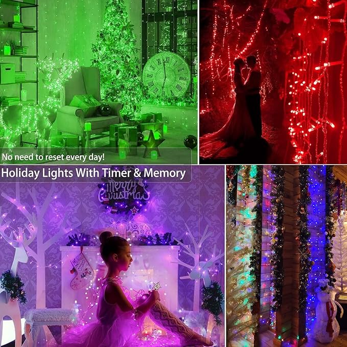 Brizled RGB Christmas Lights, 66ft 200 LED Color Changing Christmas Light with Remote, Dimmable Christmas Lights Outdoor Indoor Waterproof Halloween String Light, Xmas Tree Lights for Christmas Party