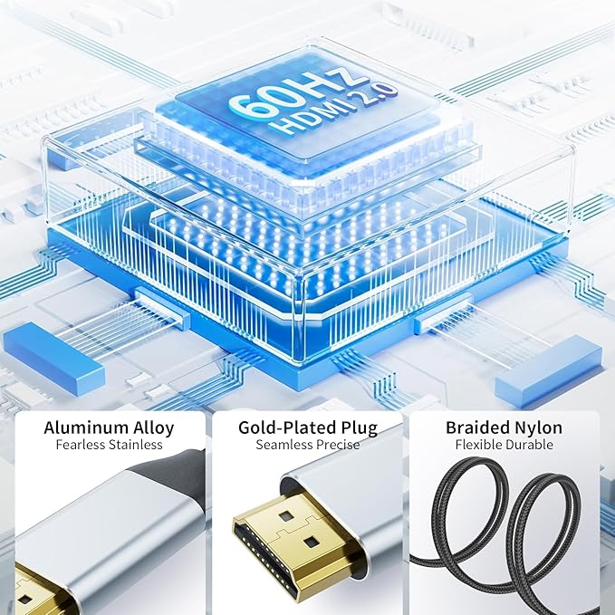 HDMI to USB C Cable Adapter 4K@60Hz 6FT, HDMI 2.0 Input to USB Type C Output Display Converter, USB Powered, Compatible with Xreal Air, Nreal Air, Steam Deck Dock, PS5, Xbox, PC, Portable Monitor