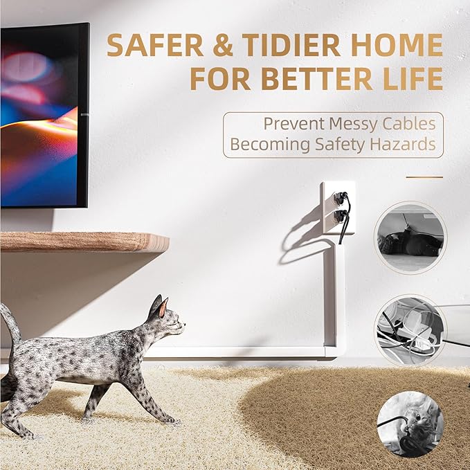 Delamu Cable Hider, 315in Cord Covers for 2-3 Wires on Wall, TV Cord Hider Wall, Paintable Wire Hiders Wire Covers for TV Cords on Wall, Easy Mount Cable Cover Raceway Kit, W0.95 H0.55in, White