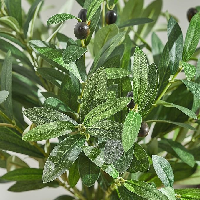 10 PCS 18 Inch Olive Tree Branches Greenery Stems Artificial Plants Faux Olive Branch for Vase Realistic Green Stem Home Decor Indoor