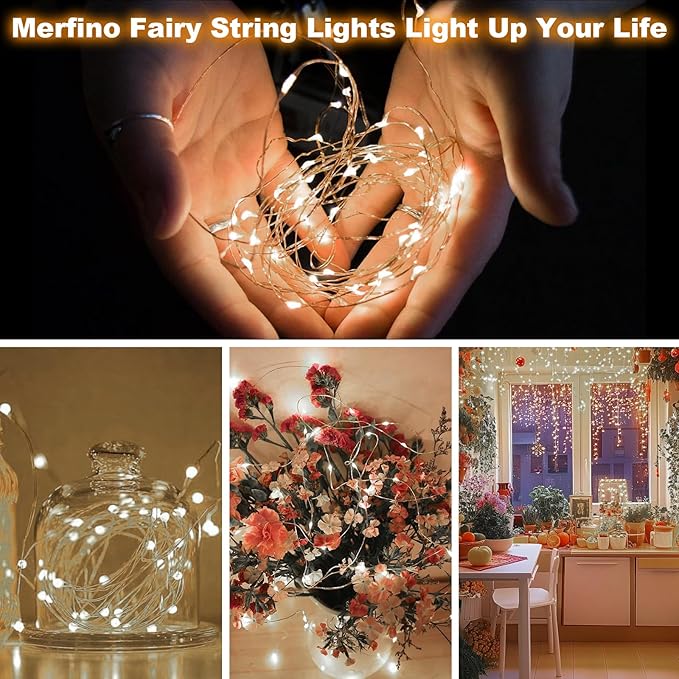 30 Pack Fairy Lights Battery Operated - 3 Speed Modes, 7Ft 20 LED String Twinkle Lights, Waterproof Copper Wire, Mini Firefly Light for Mason Jars Vases Christmas Decor, White