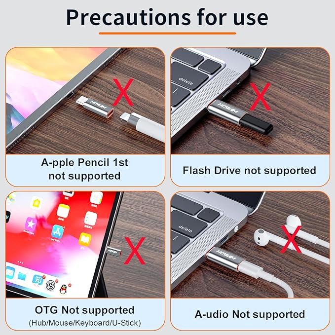 Light-ning to USB C Adapter 2Pack,PD27W/66W QC100W Fast Charging Data Transfer,Type C Charger Converter Cable for Phone 17/16/15 Serie Pad G-alaxy,Not for Headphones/OTG/Flash Drive/A-pple Pencil Gray