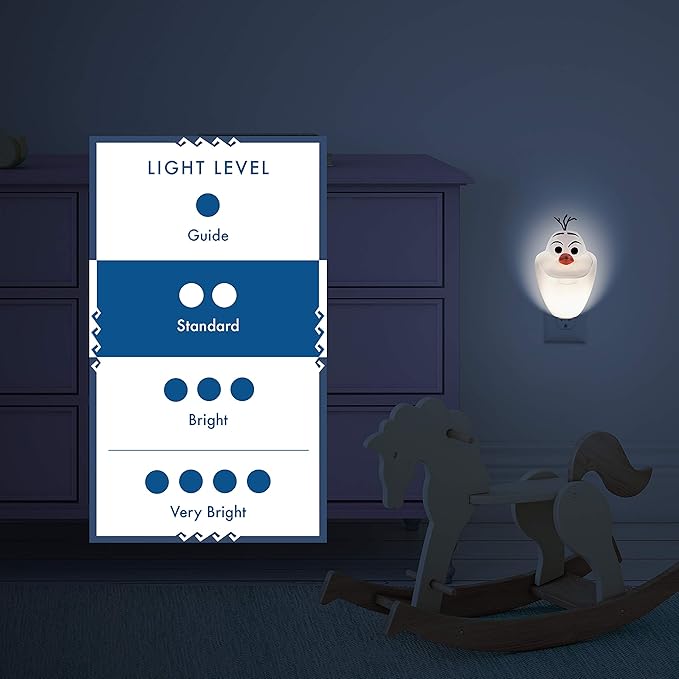 Disney Frozen Olaf Color-Changing LED Night Light, Plug-in, Dusk-to-Dawn Sensor, High/Low White, Collectors Edition, UL-Listed, Ideal for Bedroom, Nursery, Bathroom, 46693