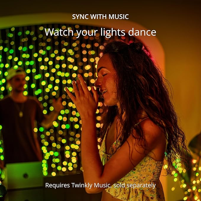 Twinkly Strings 400 LED RGB, LED Light String for in- and Outdoor, Smart LED Lights, Mappable LEDs, Compatible with Alexa and Google Home, IP44, Green Wire, 105ft