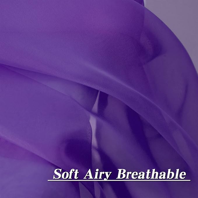 HUTO Short Purple Sheer Curtains 45 Inch Length for Girls Room Rod Pocket Sheer Window Drapes for Kitchen Bedroom Bathroom,Purple 2 Panels