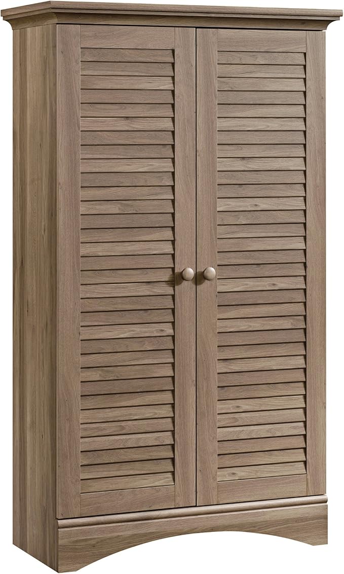 Sauder Harbor View Multipurpose Storage, Tall Pantry Cabinet, L: 35.43" x W: 16.73" x H: 61.02", Salt Oak