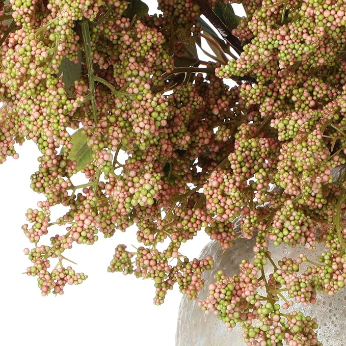 Zeyune 3 Pcs Fall Artificial Dusty Plum Stem Plum Sedum Berry Stem Autumn Faux Berry Picks Branches Faux Spray for Home Halloween Thanksgiving Farmhouse Mantel Harvest DIY Decorations (Green)