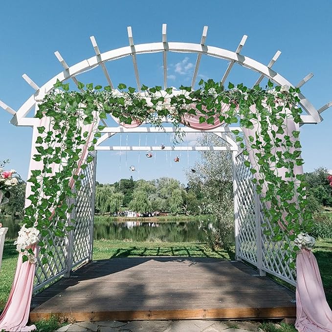 RECUTMS Fake Vines 24 Pack 173 FT Artificial Ivy Leaves Wall Decor Leaf Plants Greenery Garland Hanging Plant Vine Fake Leaf Vines for Room Garden Office Wedding Wall Decor