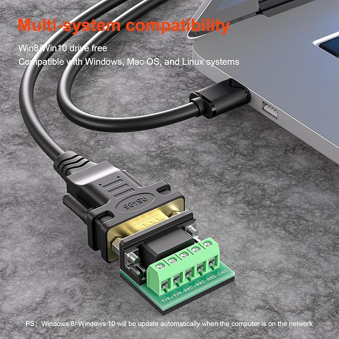 USB to RS422 RS485 Serial Port Converter Adapter Cable with FTDI Chip Supports Windows 11 10 8 7 XP Mac -10 Feet…