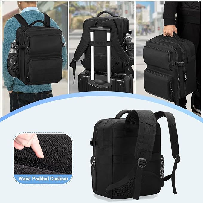 LUXJA Projector Backpack with 15.6 Inch Laptop Sleeve, Projector Bag with 2 Large Compartments (Compatible with Most Major Projectors), Black