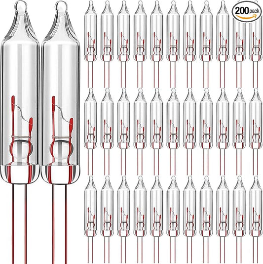 Mudder 200 Count 2.5V Christmas 50/100/150/200 Count Mini Incandescent Wire String Lights Replacement Bulbs Indoor/Outdoor Christmas Lights Decorations for Home Xmas Tree(Warm White)
