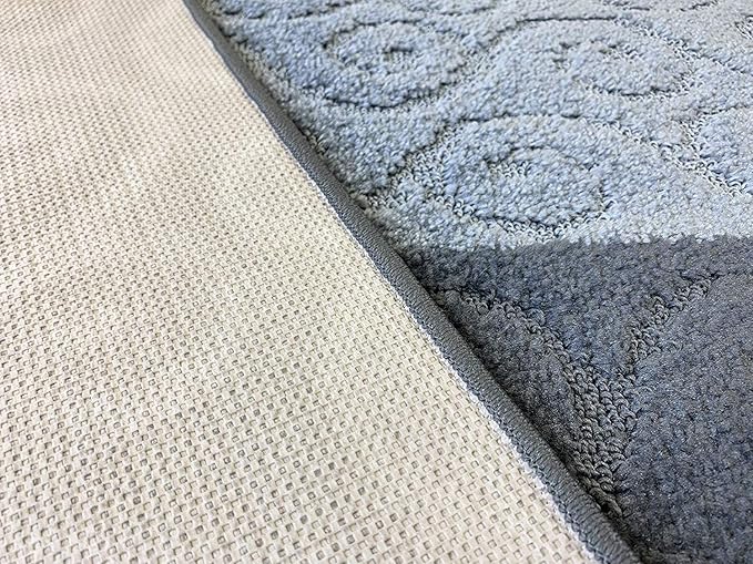 Custom Size Modern Runner Rug Carpet for Hallway Entryway Foyer Kitchen, Slip Resistant Latex Rubber Backed 31 inch Wide X Customized Length, Scroll Grey, 31 inch X 17 feet