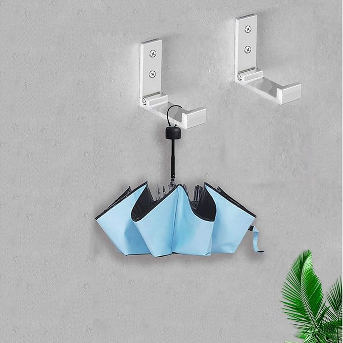 Folding Coat Hooks, 5Pcs Wall Hooks for Hanging Coat Towel Hooks Hardware Heavy Duty Aluminum Alloy Headphone Holder Hooks No Rust Wall Mounted with Screws for Hat, Bags, Fitness Equipment (Silvery)