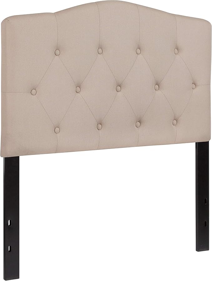 Flash Furniture Cambridge Tufted Upholstered Twin Size Headboard in Beige Fabric