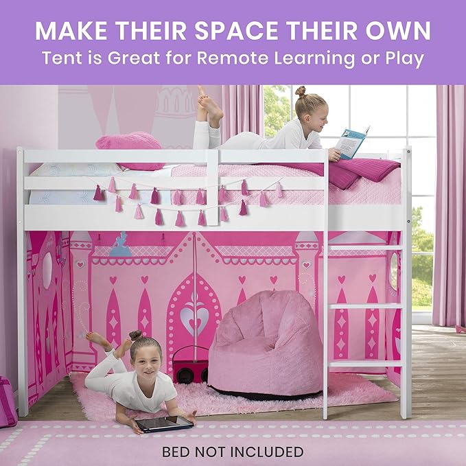 Disney Princess Loft Bed Tent - Curtain Set for Low Twin Loft Bed (Bed Sold Separately) by Delta Children