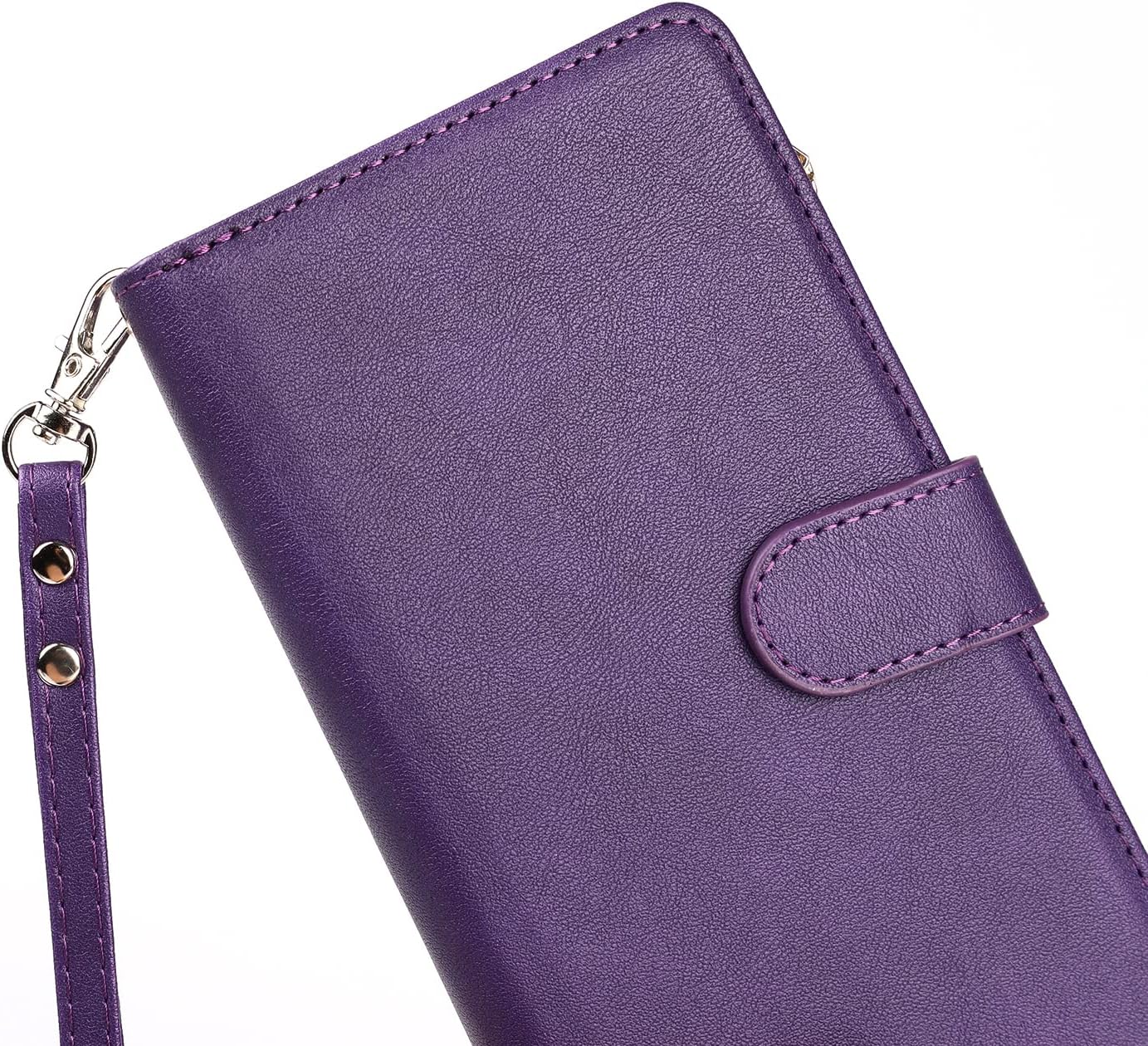 Jaorty Wallet Case for iPhone 7/8/iPhone SE 2nd 2020/iPhone SE 3rd 2022, 9 Card Slots, Zipper Cash Pocket, Purple