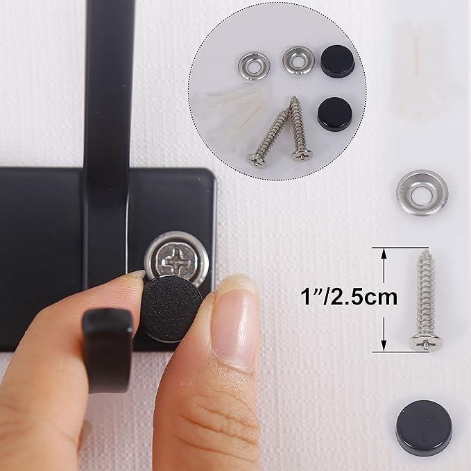 WEBI Coat Rack Wall Mounted,3 Coat Hooks for Hanging Coats,Heavy Duty Metal Hook Rack Hook Rail Coat Hanger Wall Coat Rack with Hooks for Clothes Entryway Jacket,Black