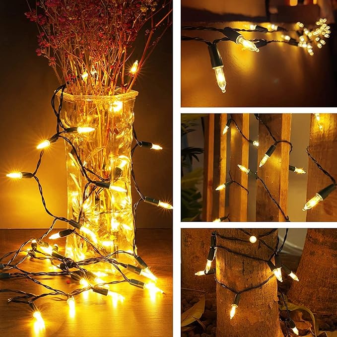 KOUQIYA Battery Operated Christmas Lights 2 Pack, 17ft 50 LED Mini String Light with Auto-Timer 8 Modes Waterproof (Warm White)