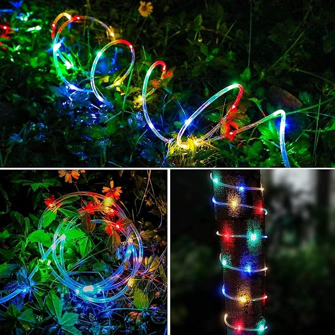 LED Rope Lights Battery Operated String Lights-40Ft 120 LEDs 8 Modes Outdoor Waterproof Fairy Lights Dimmable/Timer with Remote for Camping Party Garden Holiday Decoration