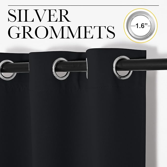 NICETOWN Door Curtain 80 Inch Length for Doorway Privacy, Room Divider Curtain Cover, Blackout Temporary Insulated Closet Drape for Bedroom Closet (1 Panel, 6.7ft Tall x 2.8ft Wide, Black)