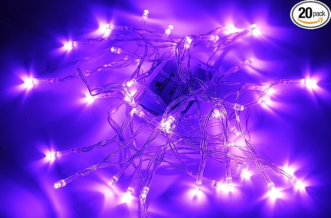 Karlling Battery Operated Purple 40 LED Fairy Light String Wedding Party Xmas Christmas Decorations(Purple,20 Pack)
