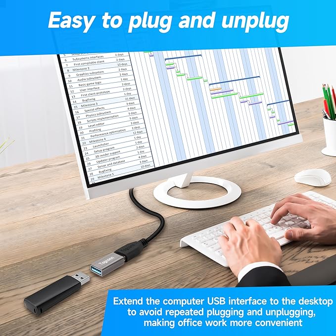 USB Coupler 2 Pack, Aluminum Shell USB 3.0 Type-A Female to Female Extension Adapter Connector, Support 5Gbps Data Transfer and Fast Charge for Connecting Extension Two USB-A Male Ends Cable