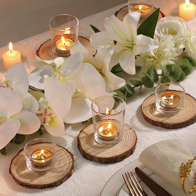12pcs Assorted Votive Candle Holders, Clear Glass Candle Holder for Floating Candles, Tealight Candle Holder for Table Centerpiece, Wedding and Party Decor