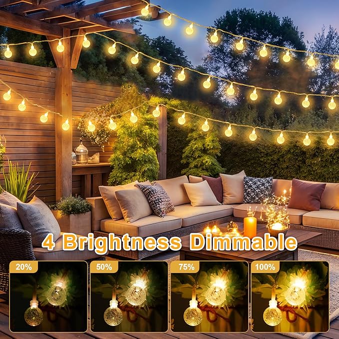OMIKA Color Changing Indoor String Light USB Plug, 16.5ft 50 LEDs Crystal Globe Fairy Lights with Remote Timer Ambient Lighting for Girls Bedroom Home Xmas Halloween Party Decor (24 Colors)