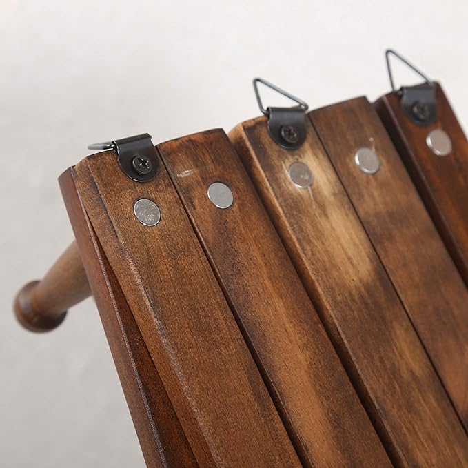 WEBI Accordion Wall Hanger, Wooden Coat Rack Wall Mounted, Hat & Cap Hook Rack, 16 Peg Hooks, Walnut Color