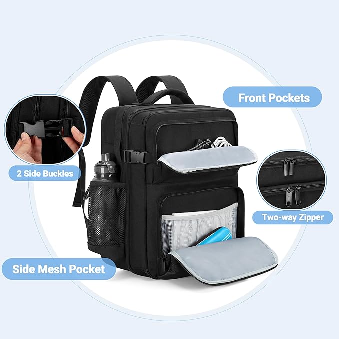 LUXJA Projector Backpack with 15.6 Inch Laptop Sleeve, Projector Bag with 2 Large Compartments (Compatible with Most Major Projectors), Black