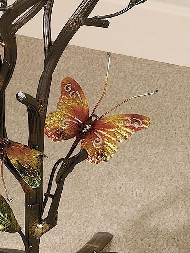 Touch of Class Flight of The Butterfly Round Accent Table - Bronze - Side Table Suitable for Living Room End Table, Bedside Tables or Nightstand, Entryway, Foyer, Office