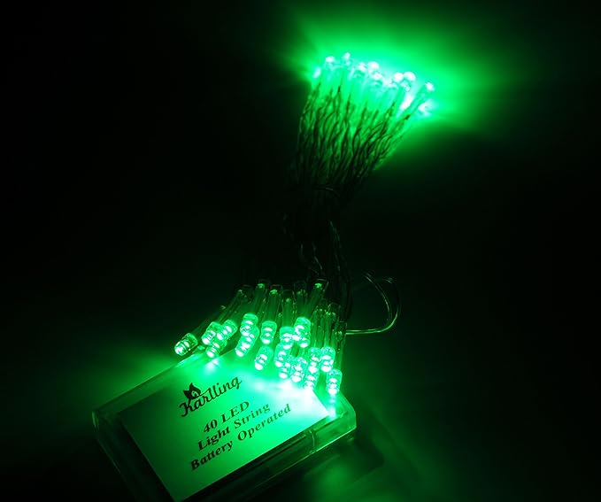 Karlling Battery Operated Green 40 LED Fairy Light String Wedding Party Xmas Christmas Decorations(Green,20 Pack)