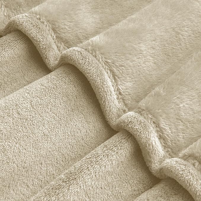 BEDELITE Fleece Blanket Extra Large Blankets for Bed, Luxury Plush Cozy Fuzzy Blanket 120x120 inches, Super Soft Warm Lightweight Throw Blanket All Seasons Suitable, Linen