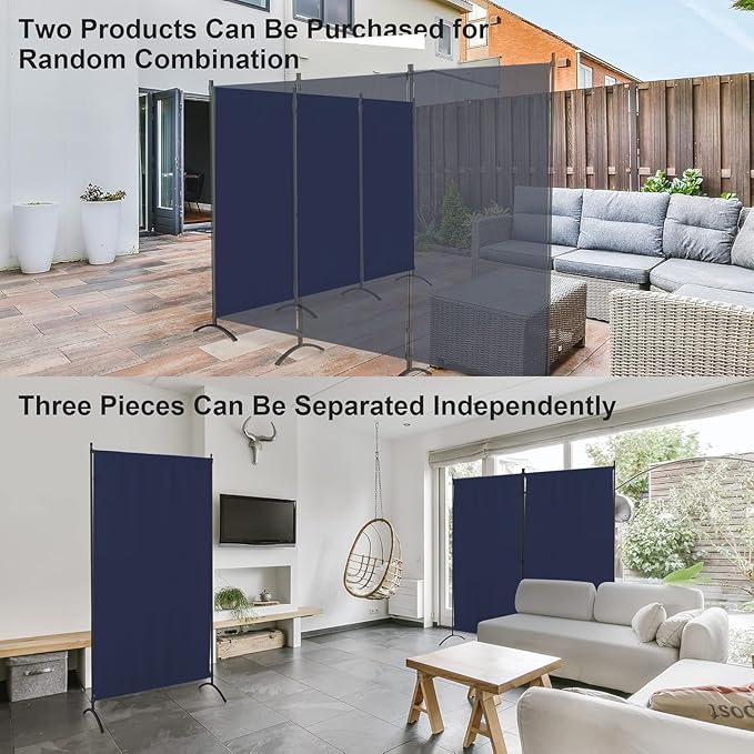 Morngardo Room Divider Folding Privacy Screens 3 Panel Partitions Dividers Portable Separating for Home Office Bedroom Dorm Decor