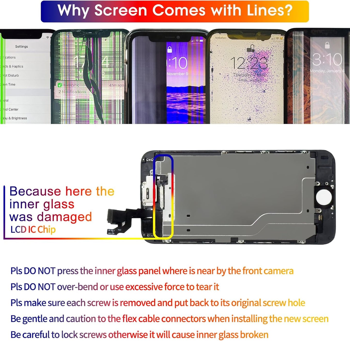 iPhone 6 Screen Replacement 4.7', 3D Touch Display Full Repair Kit, Digitizer Assembly with Tools Set