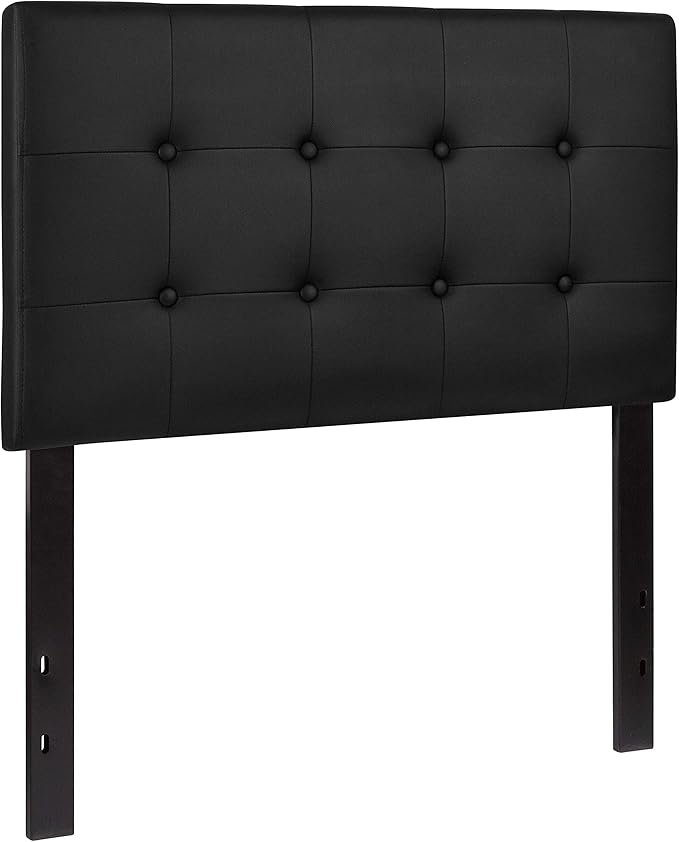 Flash Furniture Lennox Tufted Upholstered Twin Size Headboard in Black Vinyl