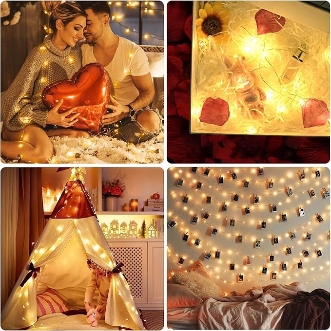 led Fairy Lights Waterproof 16.4ft String Lights Battery Operated for Wedding, Home, Garden, Party, Christmas Decoration, Warm White