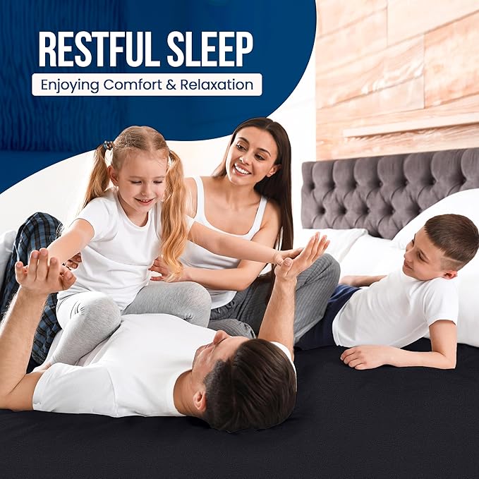 Utopia Bedding Waterproof Mattress Protector Full Size, Premium Terry Mattress Cover 200 GSM, Breathable, Fitted Style with Stretchable Pockets (Black)
