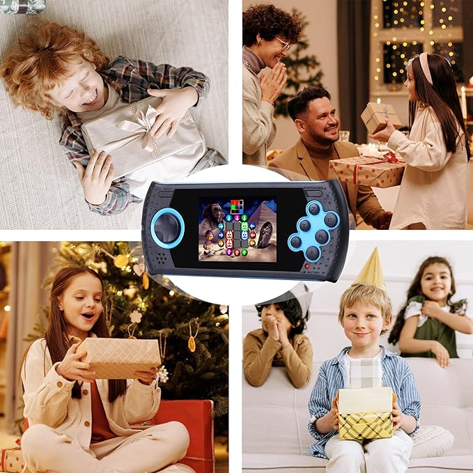 16 Bit Handheld Game for Kids Built-in 230 HD Classic Retro Video Games USB Rechargeable 3.0 Inch Childrens Travel Electronics Toys Portable Gaming Player System Gift for Boys Girls Ages 4-8-12