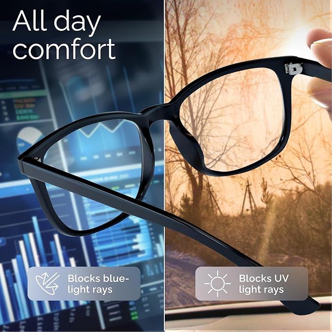 livho High Tech Blue Light Glasses - Advanced Blue Light Blocking Computer Glasses - Anti Eyestrain & UV Glare