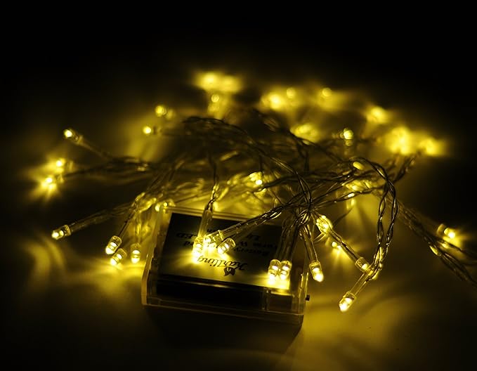 Karlling Battery Operated Fairy Lights, 13ft Durable Short Clear Wire LED Twinkle String Lights for Christmas, Valentine’s Day, Halloween,Weddings, Parties, and Indoor/Outdoor Decor(Warm White)