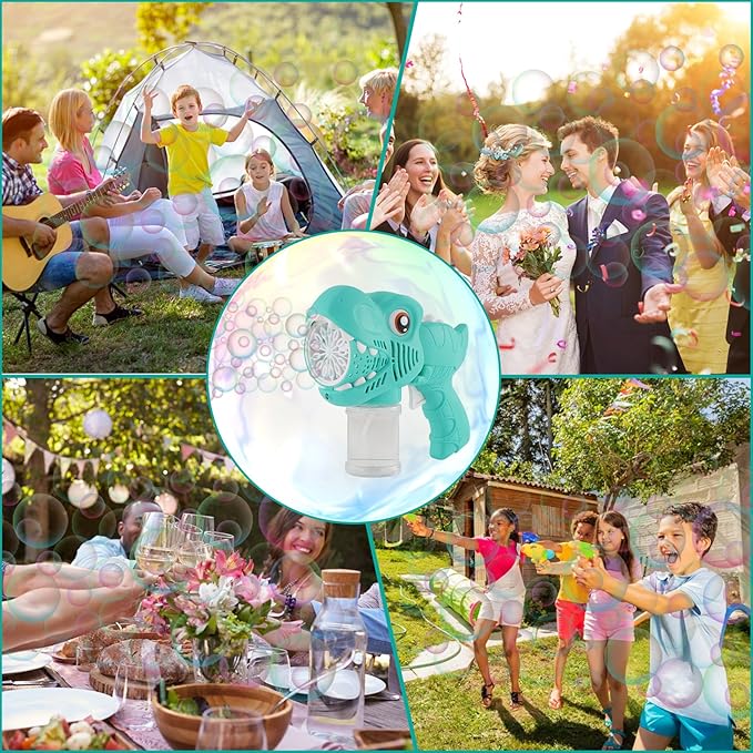 Onory 2 Pack Bubble Gun Machine for Kids, Bubble Gun with Bubble Solutions for Boys Girls, Bubble Blaster for Summer Toy, Party Favors, Outdoor & Indoor Activity, Birthday Gift, Bubble Blower