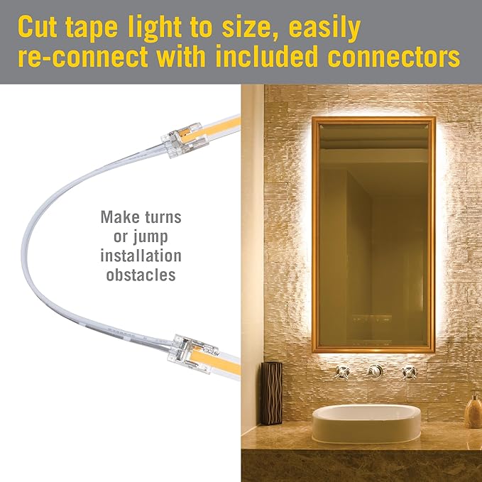 Armacost Lighting RibbonFlex Home Continuous (COB) LED Tape Light Kit with Remote - 16ft. (5M),Continuous (Cob) 3000k White