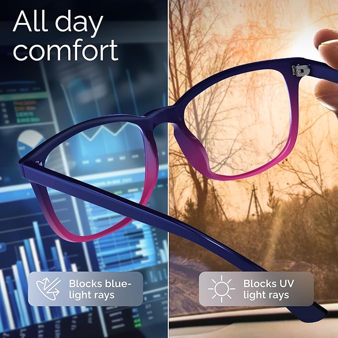 livho High Tech Blue Light Glasses - Advanced Blue Light Blocking Computer Glasses - Screen Fatigue & UV Protection